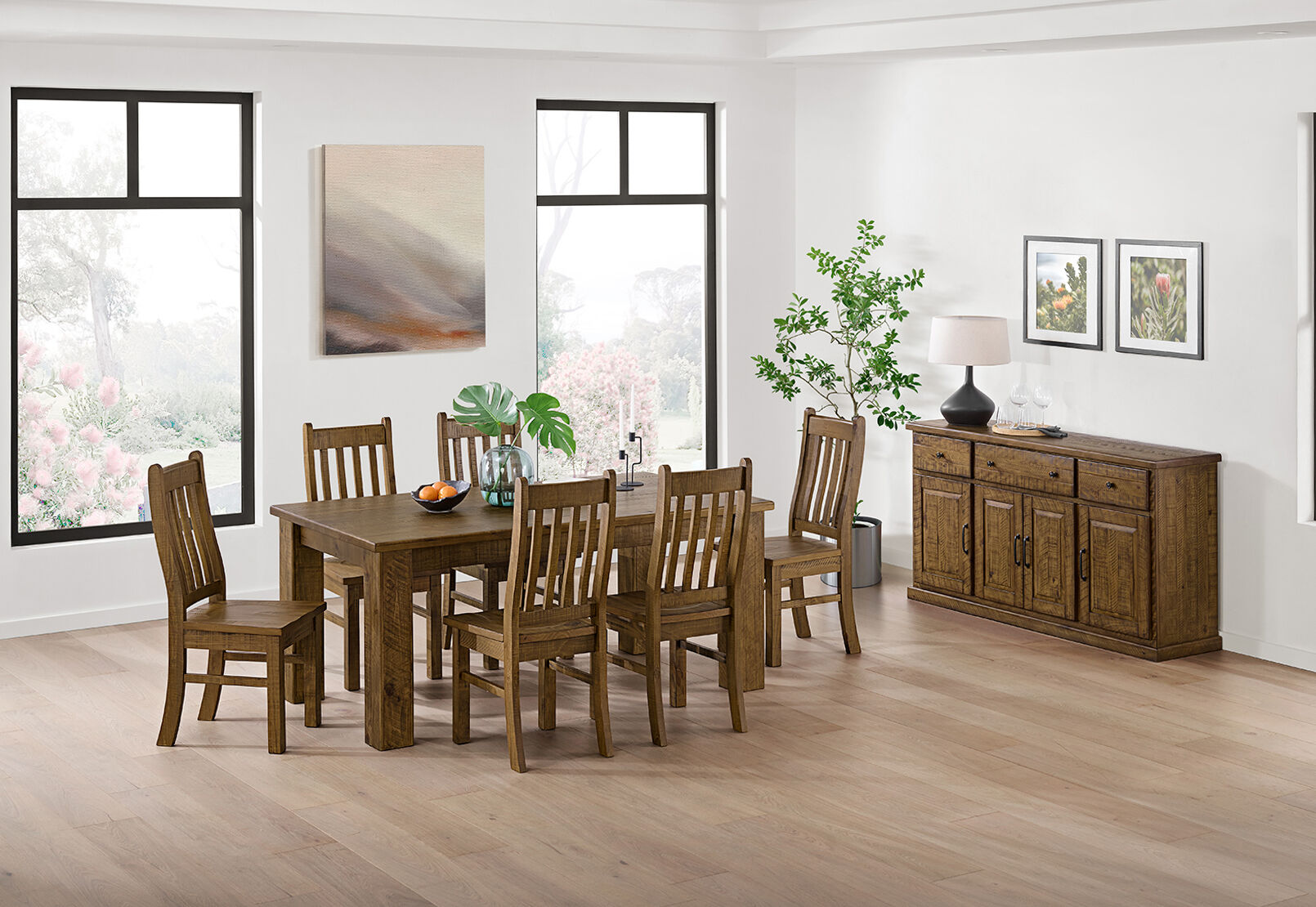WILLOWBROOK 7 PIECE 1800 DINING SUITE TALLOWOOD