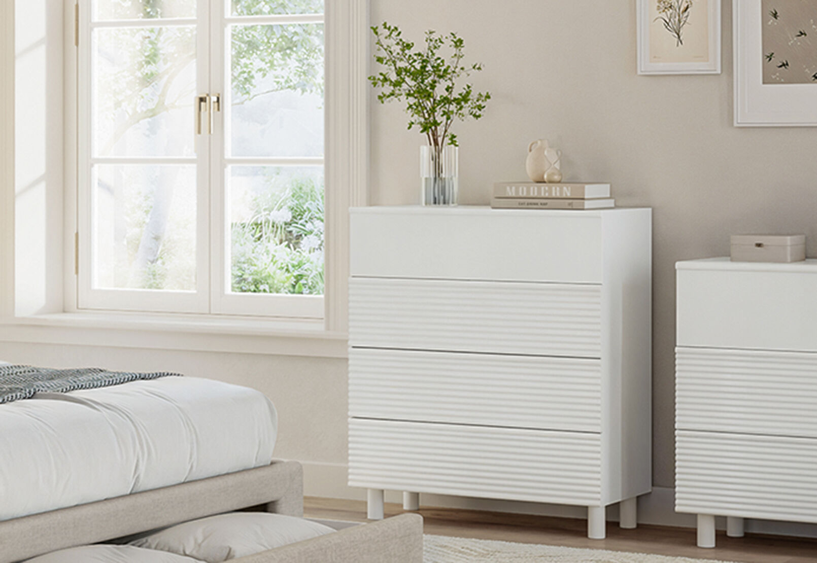 DAY 4 DRAWER TALL CHEST WHITE