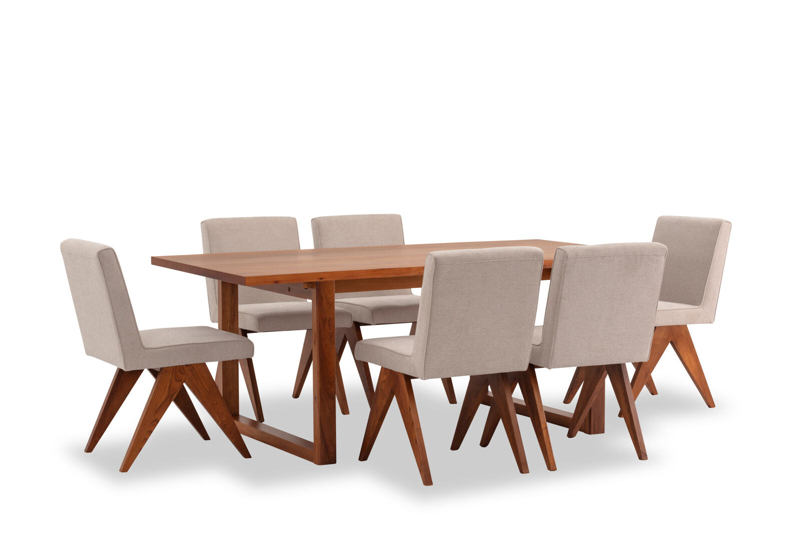CULLIN 7 PIECE DINING SUITE WITH LELAND DINING CHAIRS BEIGE