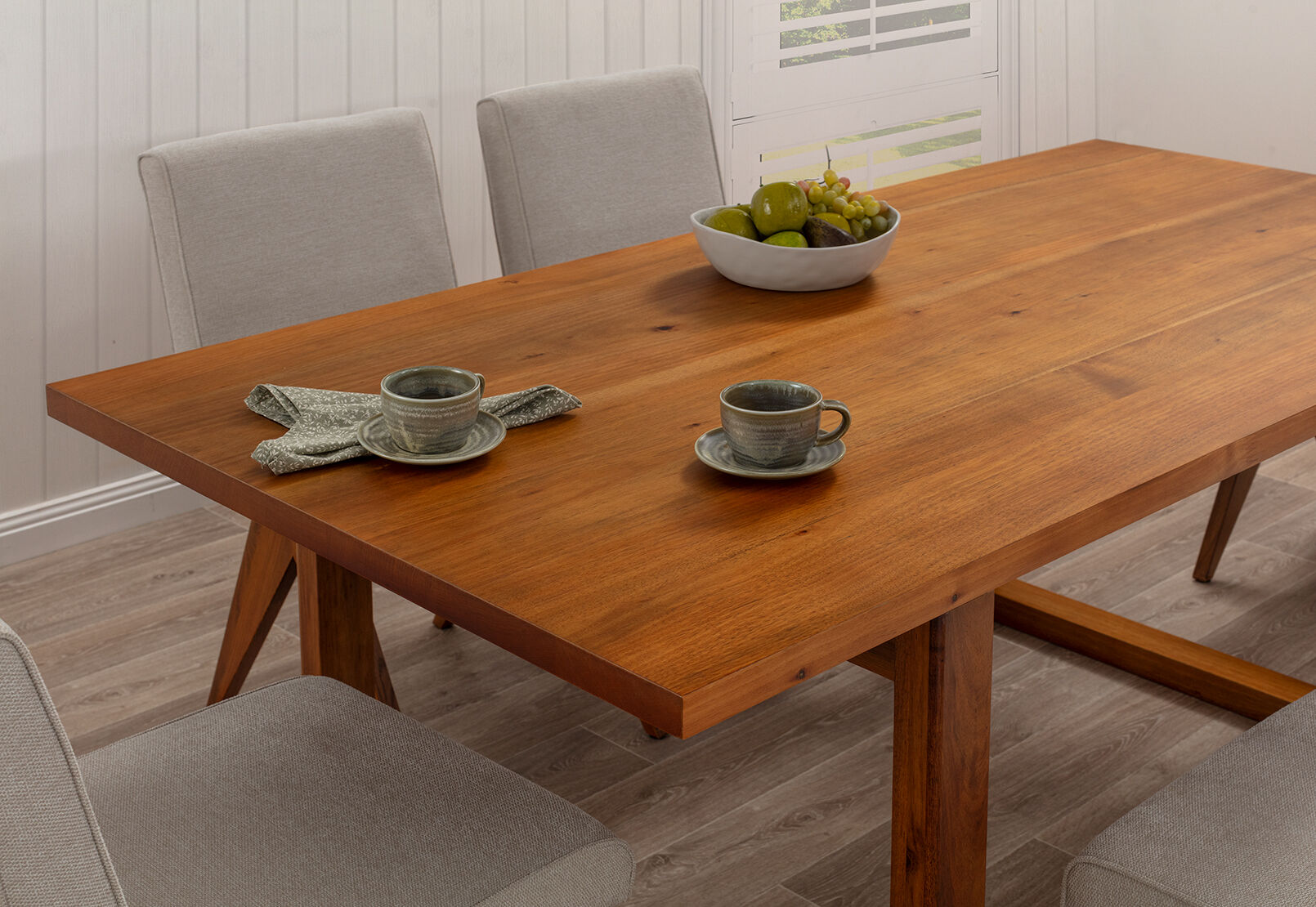 CULLIN 7 PIECE DINING SUITE WITH LELAND DINING CHAIRS BEIGE
