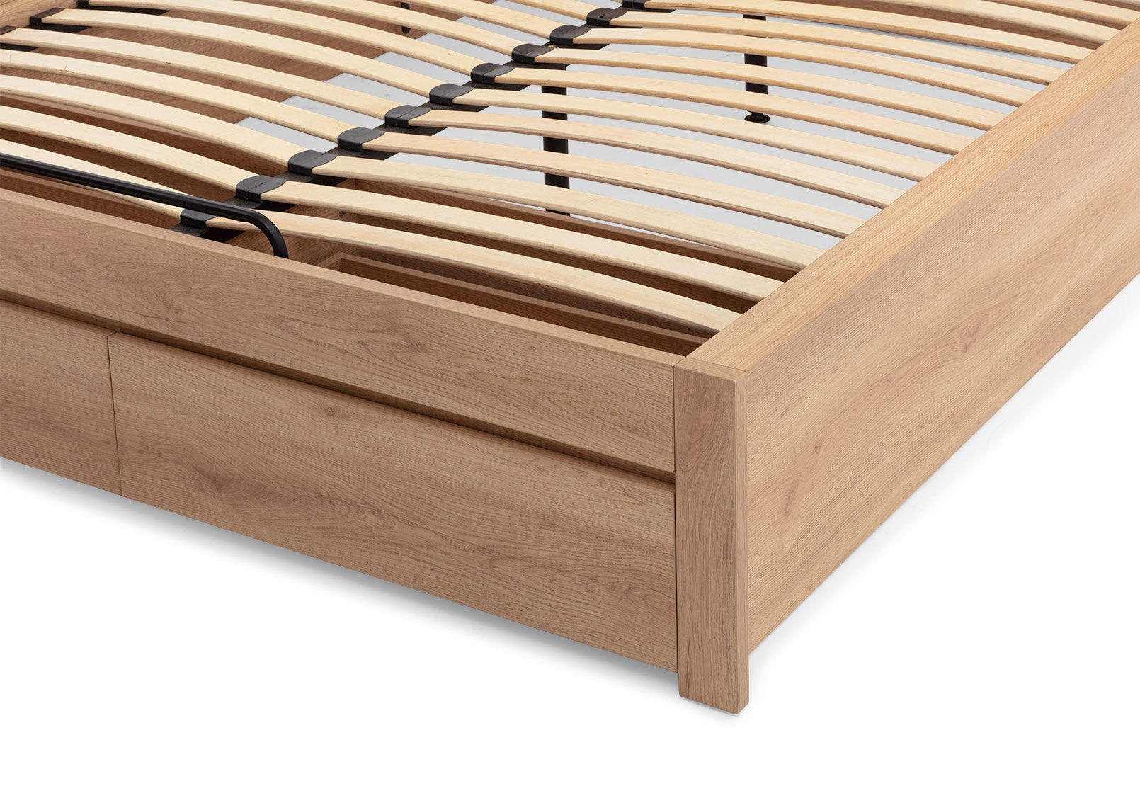 COLWYN BAY QUEEN GAS LIFT BED WITH 2 DRAWERS NATURAL