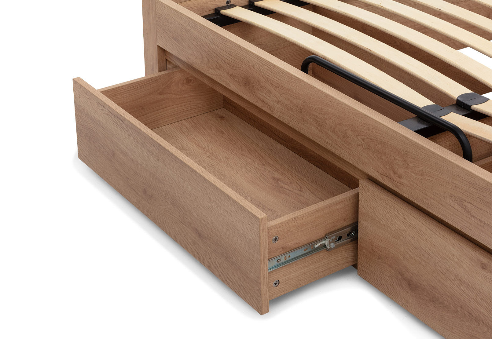 COLWYN BAY QUEEN GAS LIFT BED WITH 2 DRAWERS NATURAL