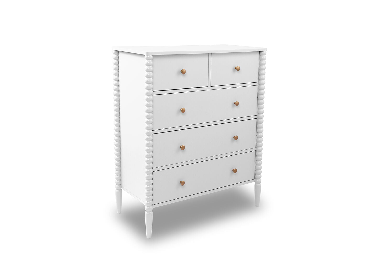 PORDENONE 5 DRAWER TALL CHEST WHITE
