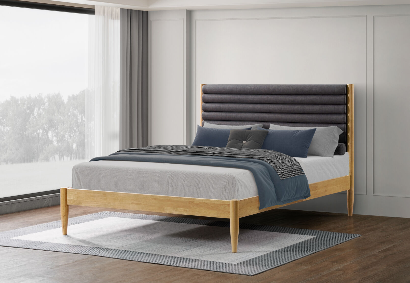 SOSA QUEEN BED DARK GREY