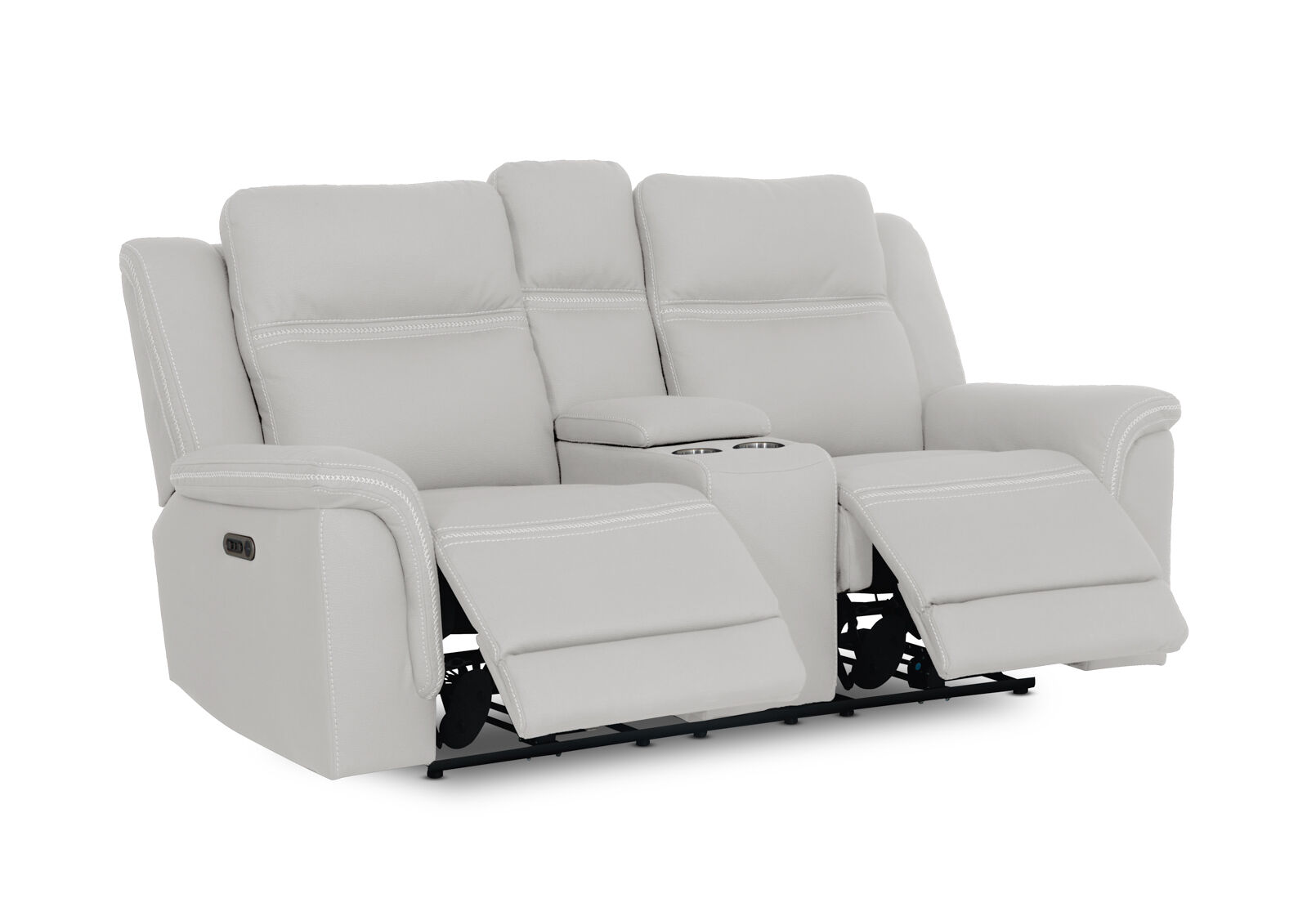 WOLFGANG FABRIC 2 SEATER ELECTRIC RECLINER LIGHT GREY