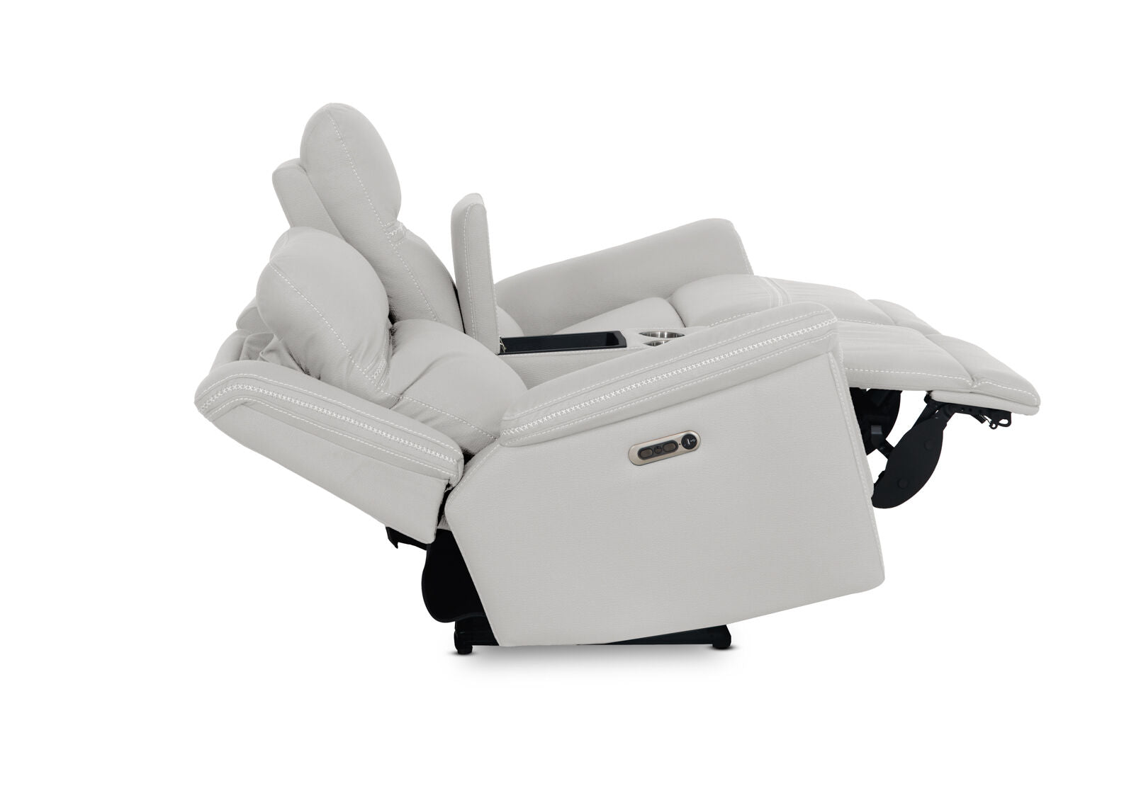 WOLFGANG FABRIC 2 SEATER ELECTRIC RECLINER LIGHT GREY