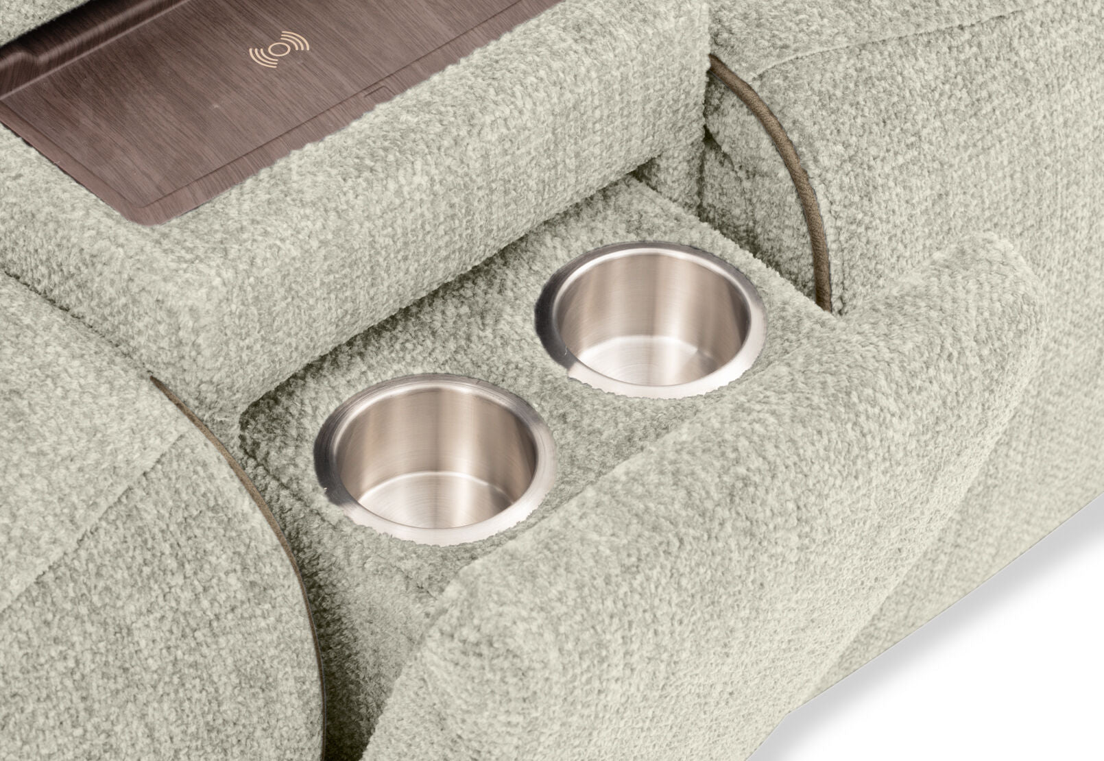 SEYMOUR FABRIC 2 SEATER ELECTRIC RECLINER LIGHT GREY