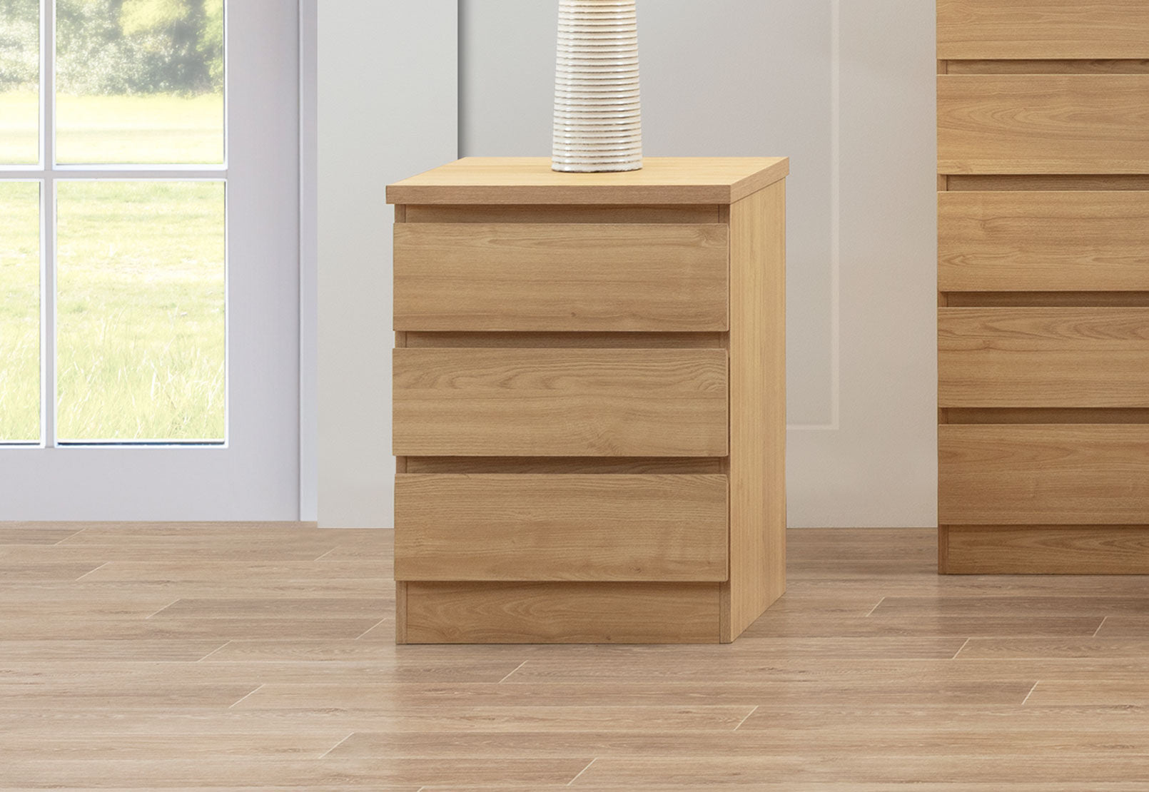 HOWARD 3 DRAWER BEDSIDE HONEY