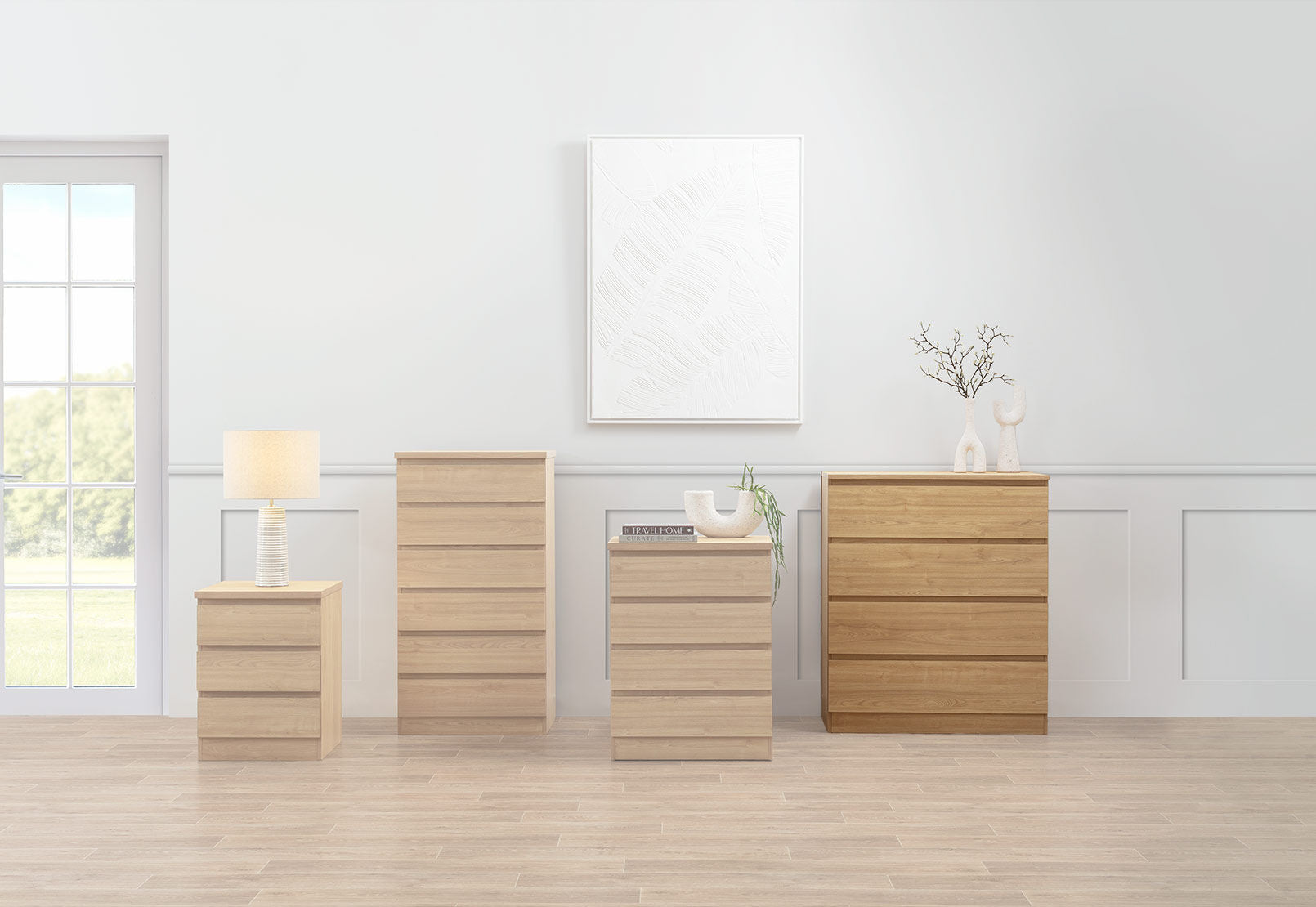 HOWARD 4 DRAWER WIDE TALL CHEST HONEY