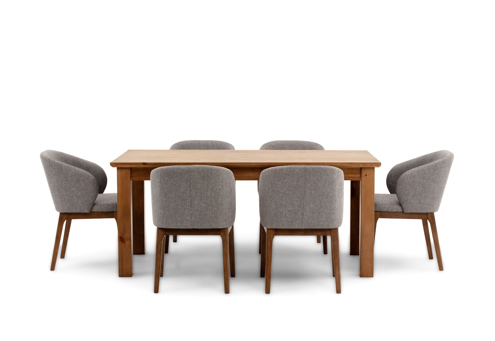 HELMOND 7 PIECE DINING SUITE WITH WESTLEY DINING CHAIRS RUSTIC PINE