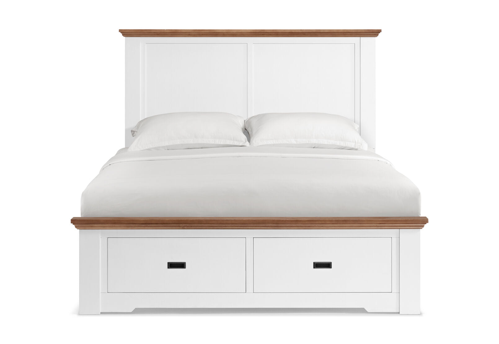 CHARLSBOURG QUEEN BED WHITE/DARK PINE