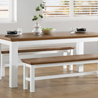 CHARLSBOURG 1800 DINING TABLE WHITE/DARK PINE