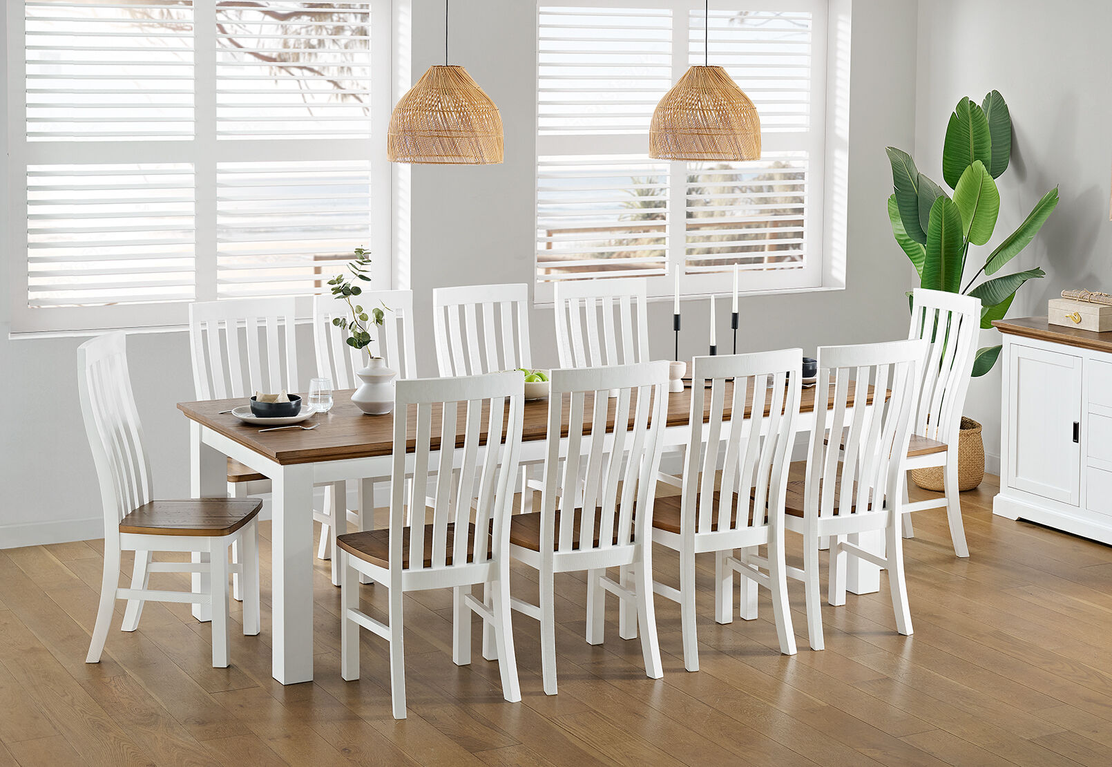CHARLSBOURG DINING CHAIR WHITE/DARK PINE