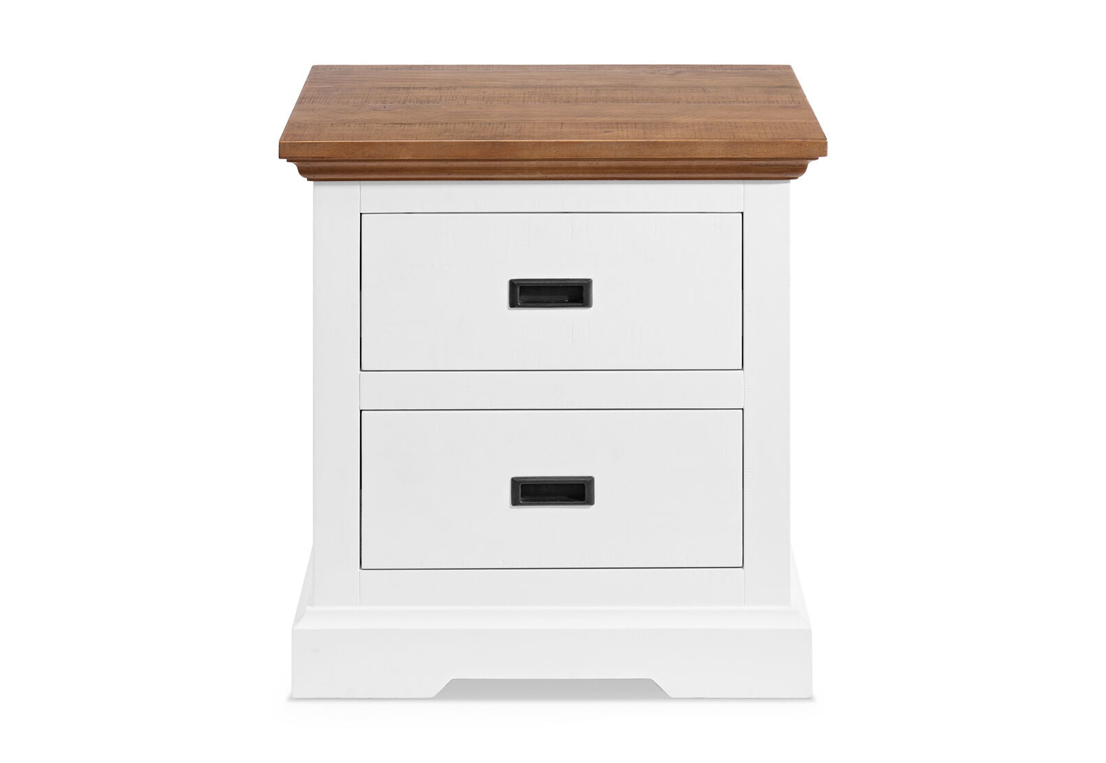 CHARLSBOURG BEDSIDE TABLE WHITE/DARK PINE