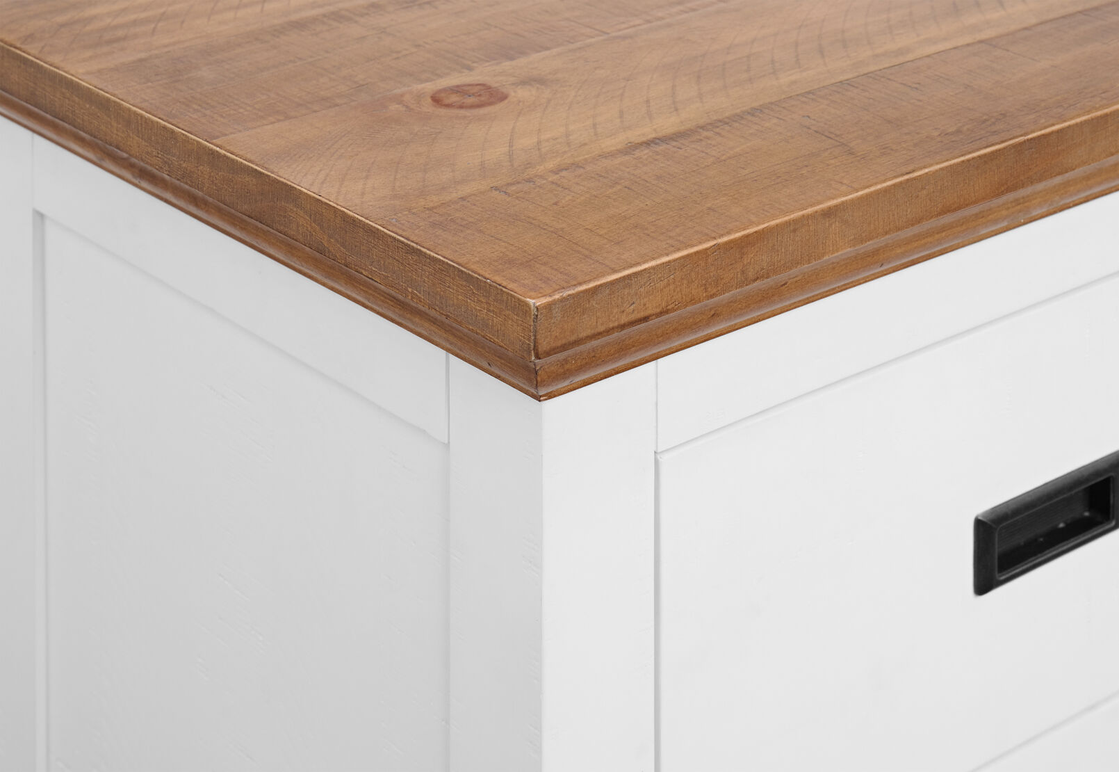CHARLSBOURG BEDSIDE TABLE WHITE/DARK PINE