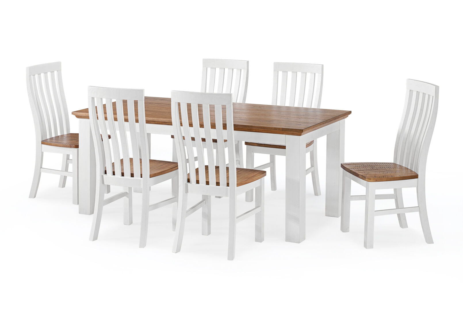 CHARLSBOURG 7 PIECE DINING SUITE WHITE/DARK PINE
