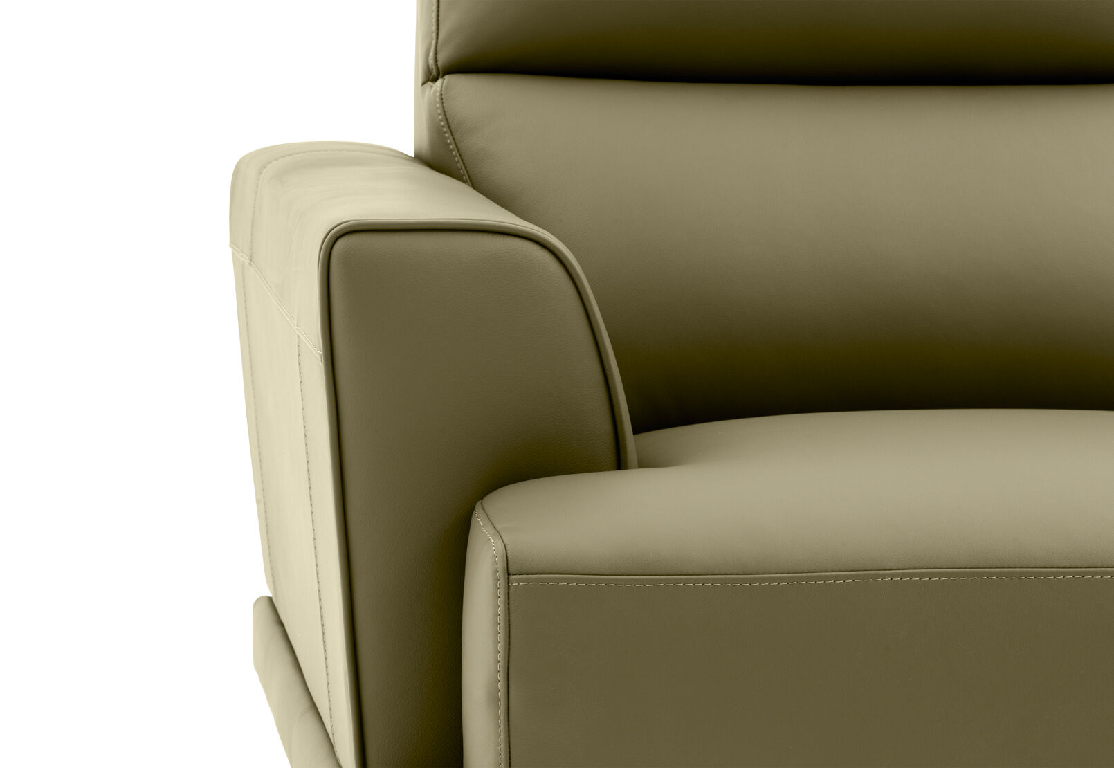 MONDRICH LEATHER 2 SEATER SOFA OLIVE GREEN