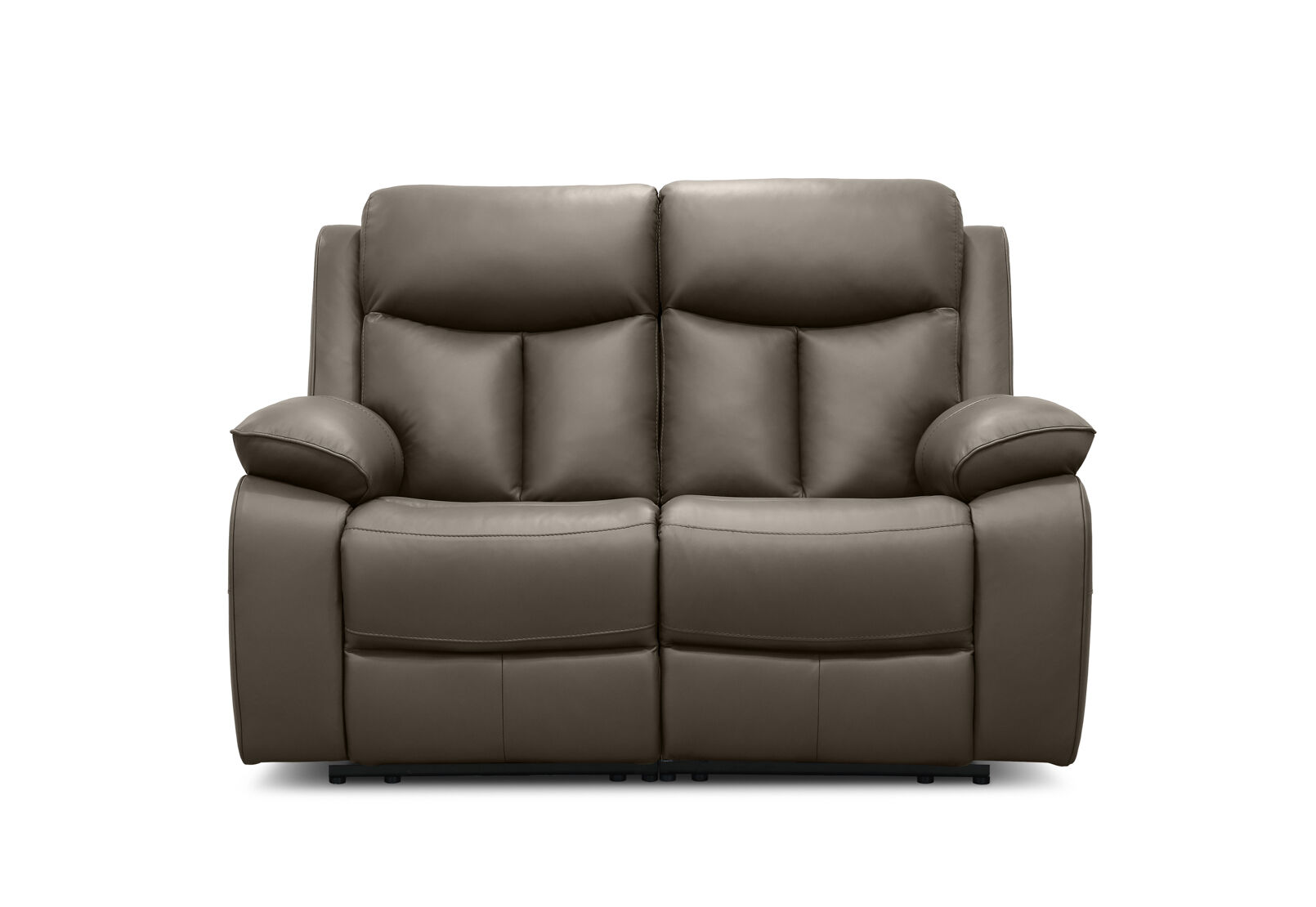 DACIA LEATHER 2 SEATER SOFA WITH INBUILT ELECTRIC RECLINERS GREY
