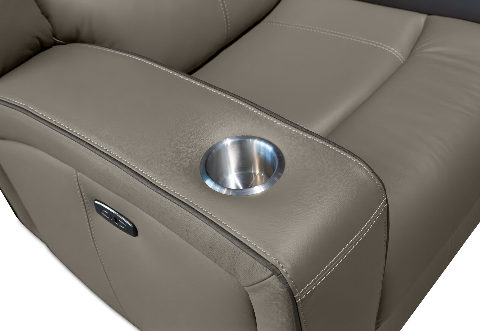 CAPALDI LEATHER ELECTRIC RECLINER GREY