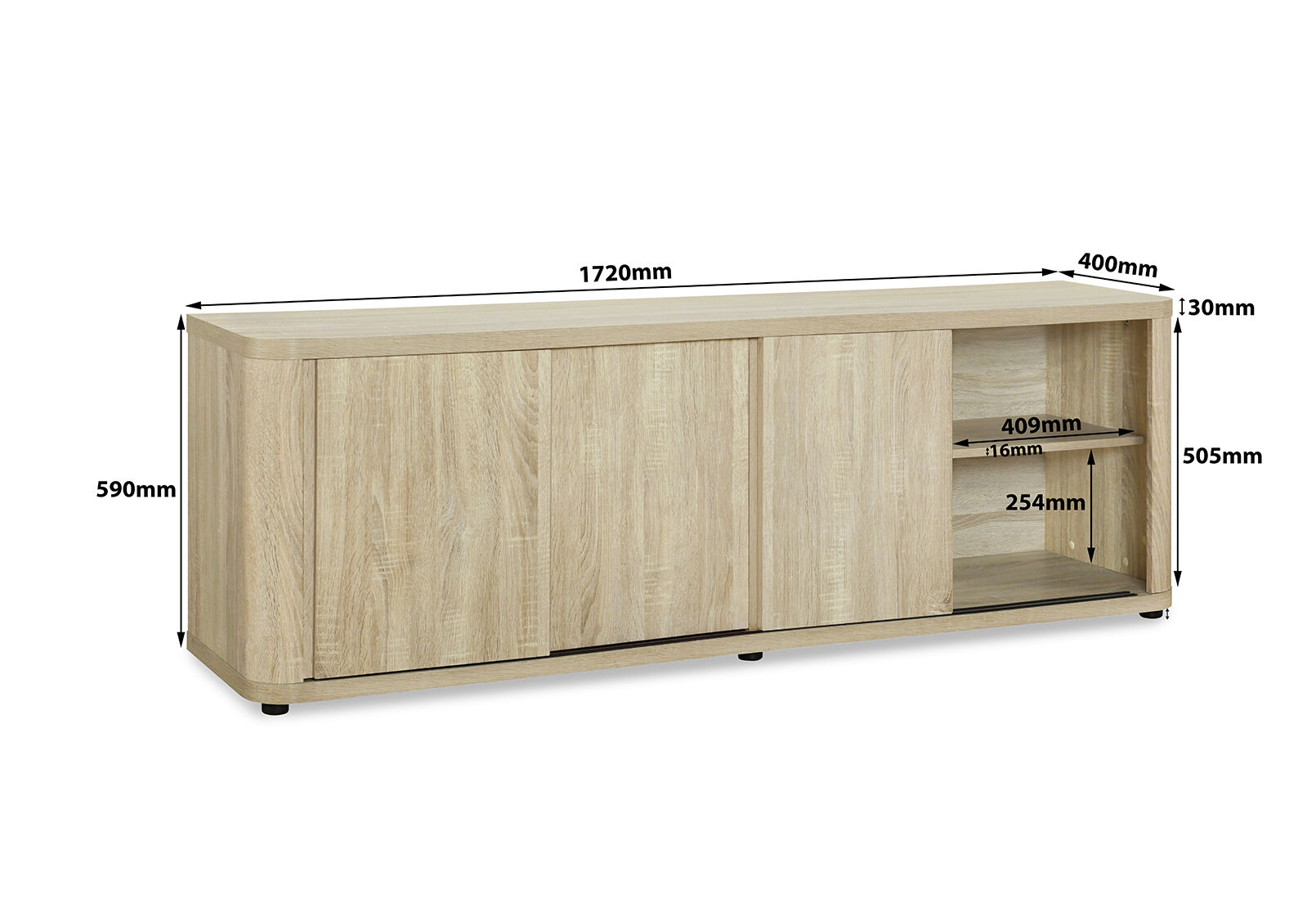 SHAFFER 4 DOOR ENTERTAINMENT UNIT NATURAL