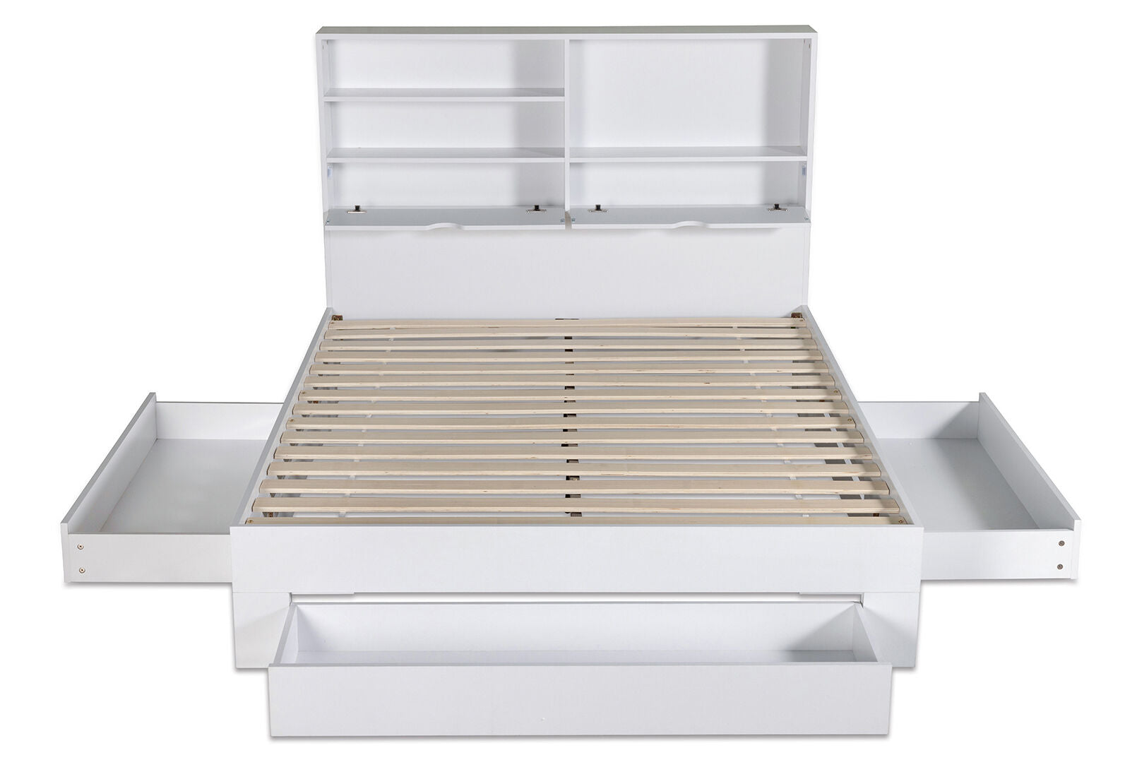 NIVA QUEEN BED DRAWER WHITE