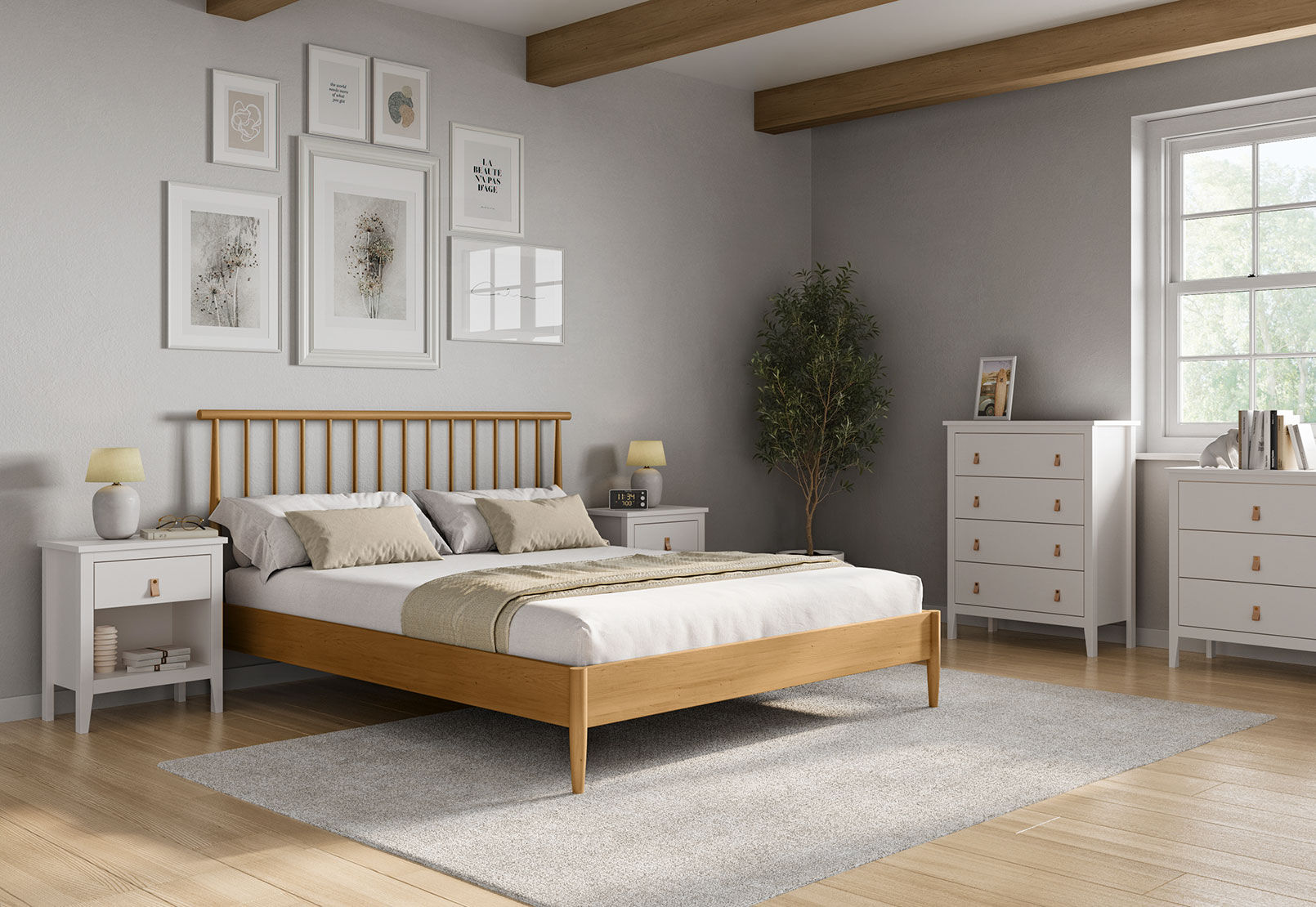 SUSANNA DOUBLE BED NATURAL