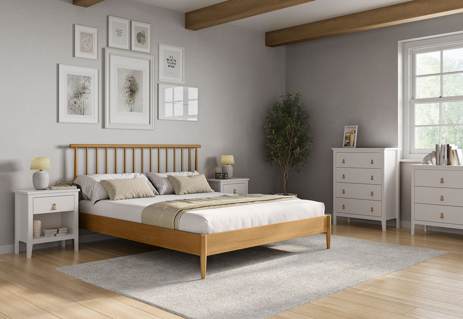 SUSANNA QUEEN BED NATURAL