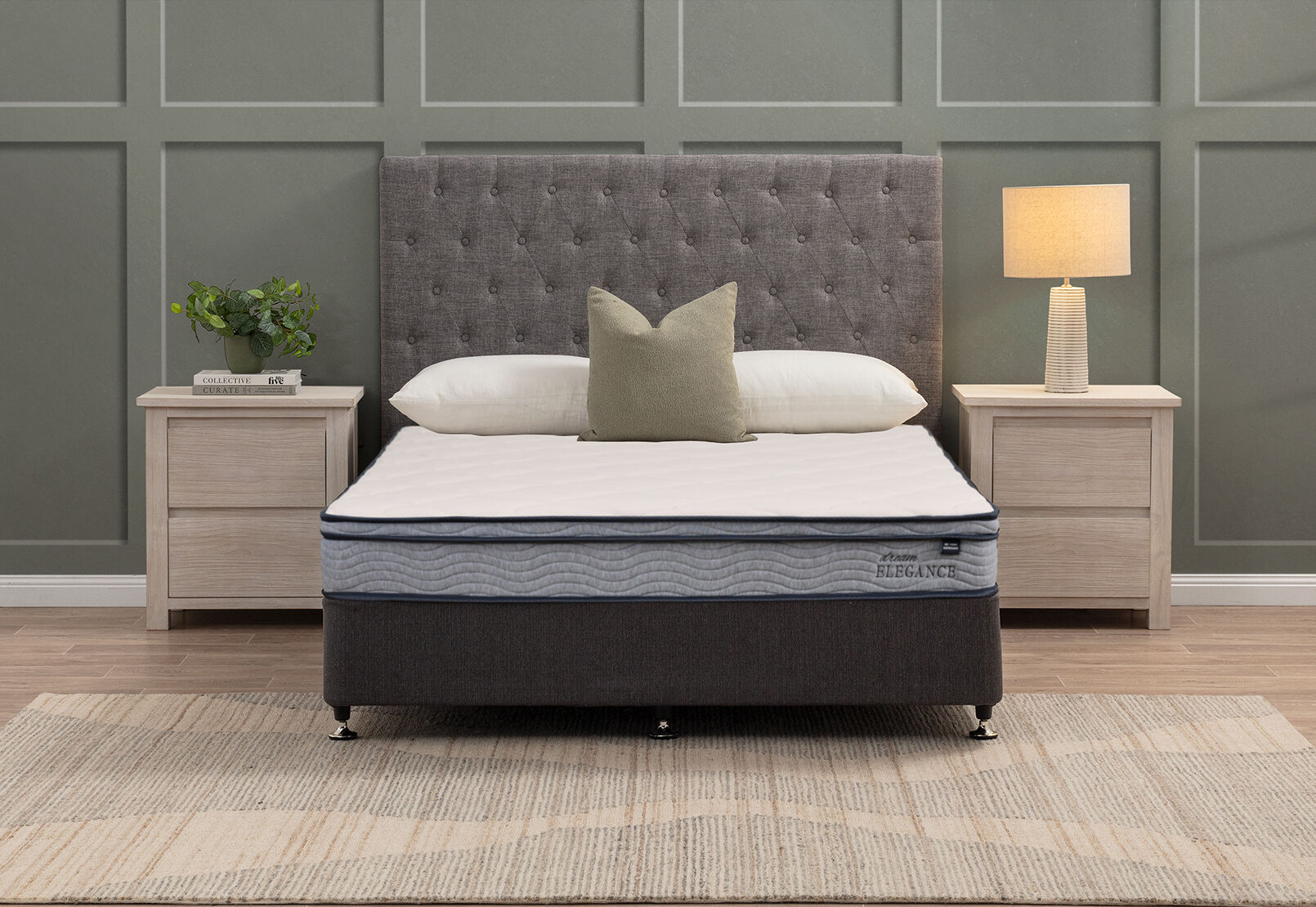 DREAM ELEGANCE 1500 SERENE QUEEN MATTRESS WHITE/GREY