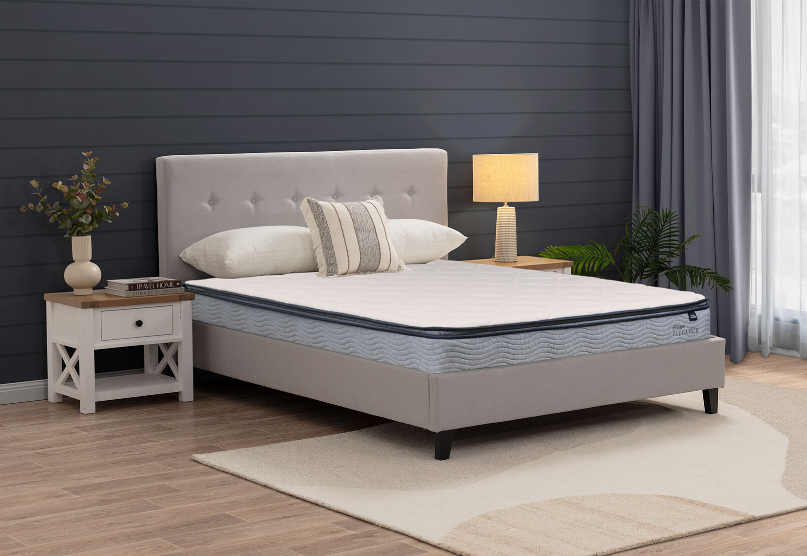 DREAM ELEGANCE 2500 SERENE KING MATTRESS WHITE/GREY