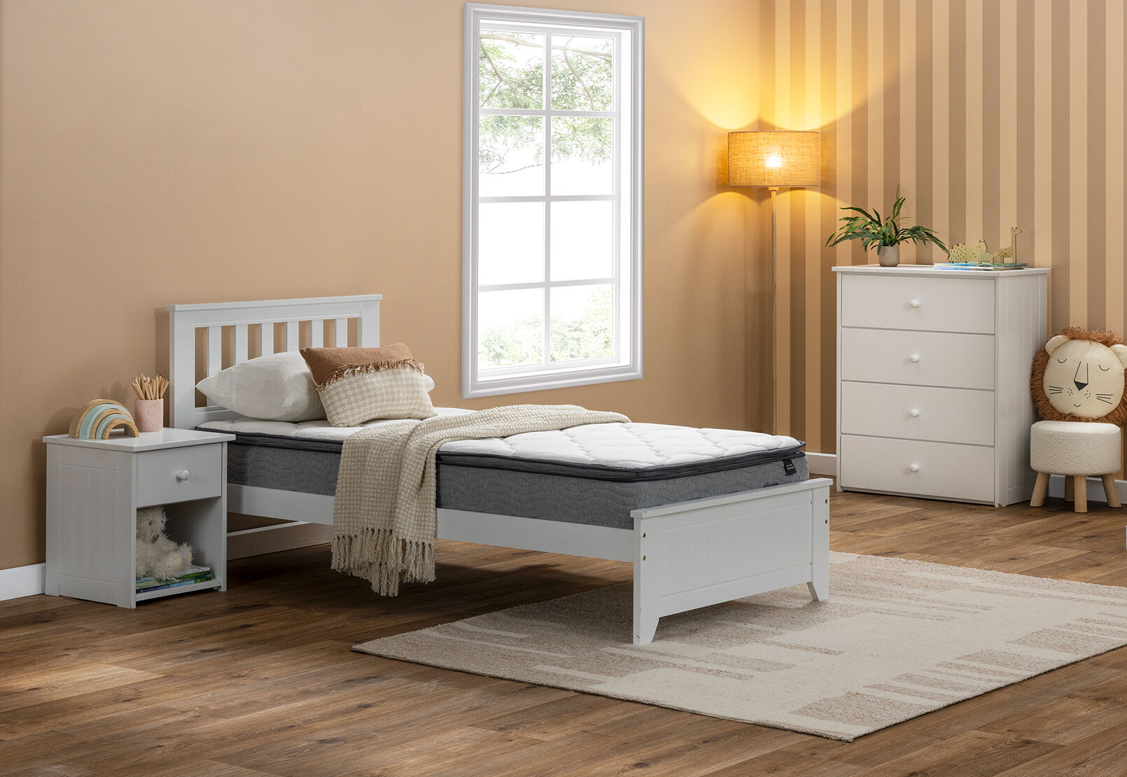 DREAM ELEGANCE 2500 SERENE SINGLE MATTRESS WHITE/GREY