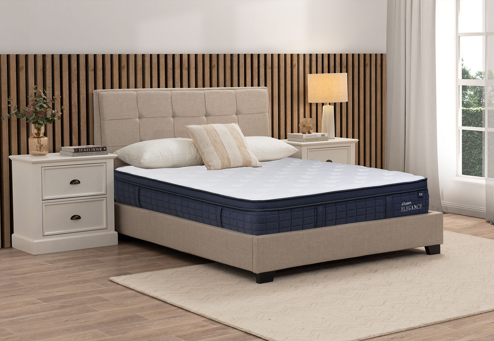 DREAM ELEGANCE 4500 INDIGO KING MATTRESS WHITE/BLUE