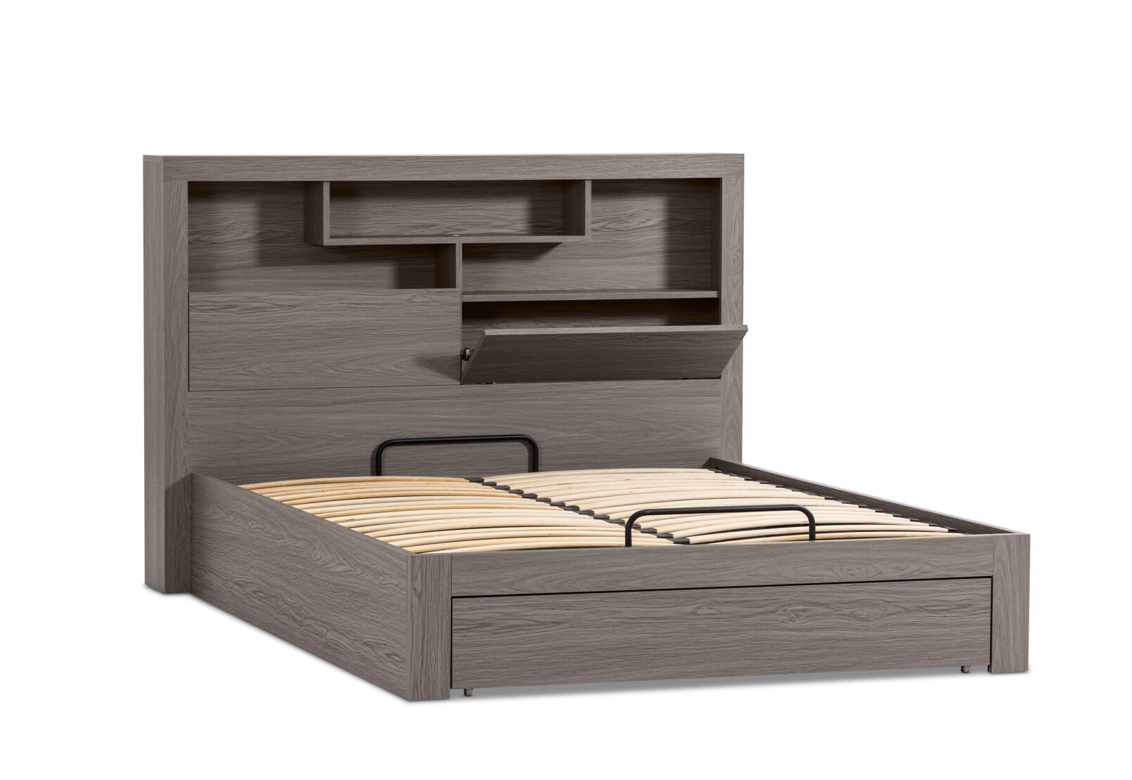 GEOVANA DOUBLE BED GREY