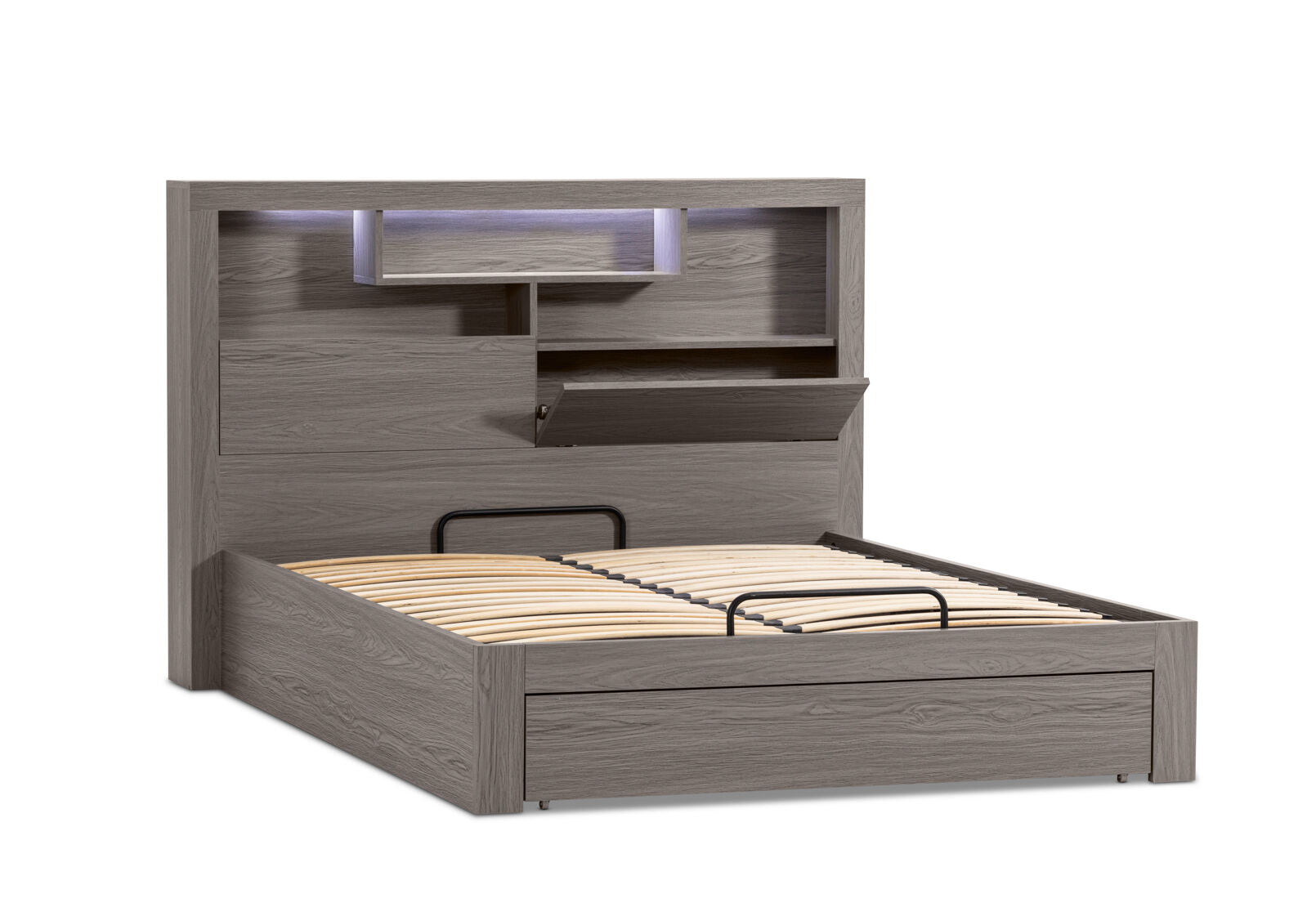 GEOVANA KING BED GREY