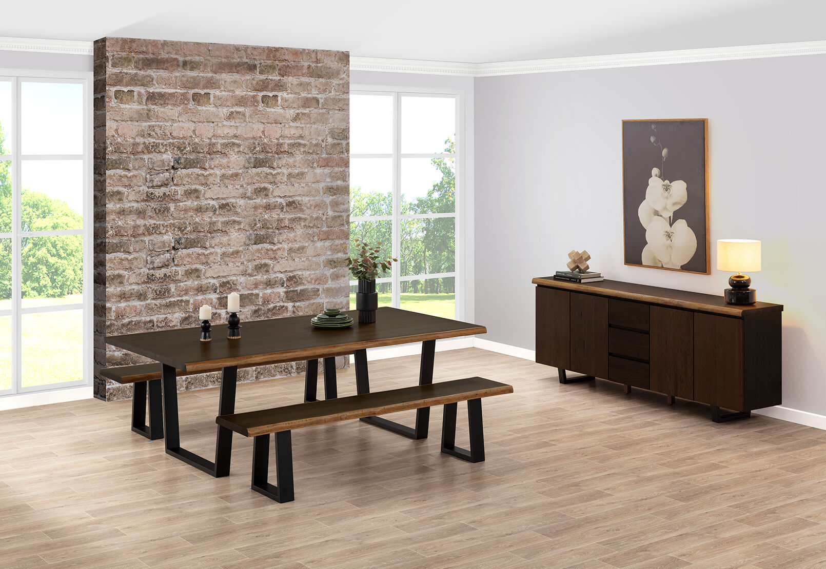 NERO 1900 BENCH DARK WALNUT