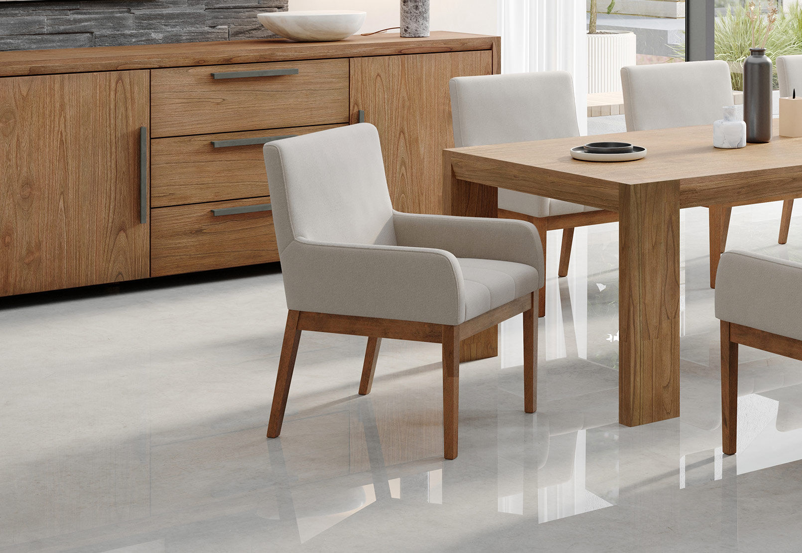 LAZARUS DINING CHAIR TAUPE