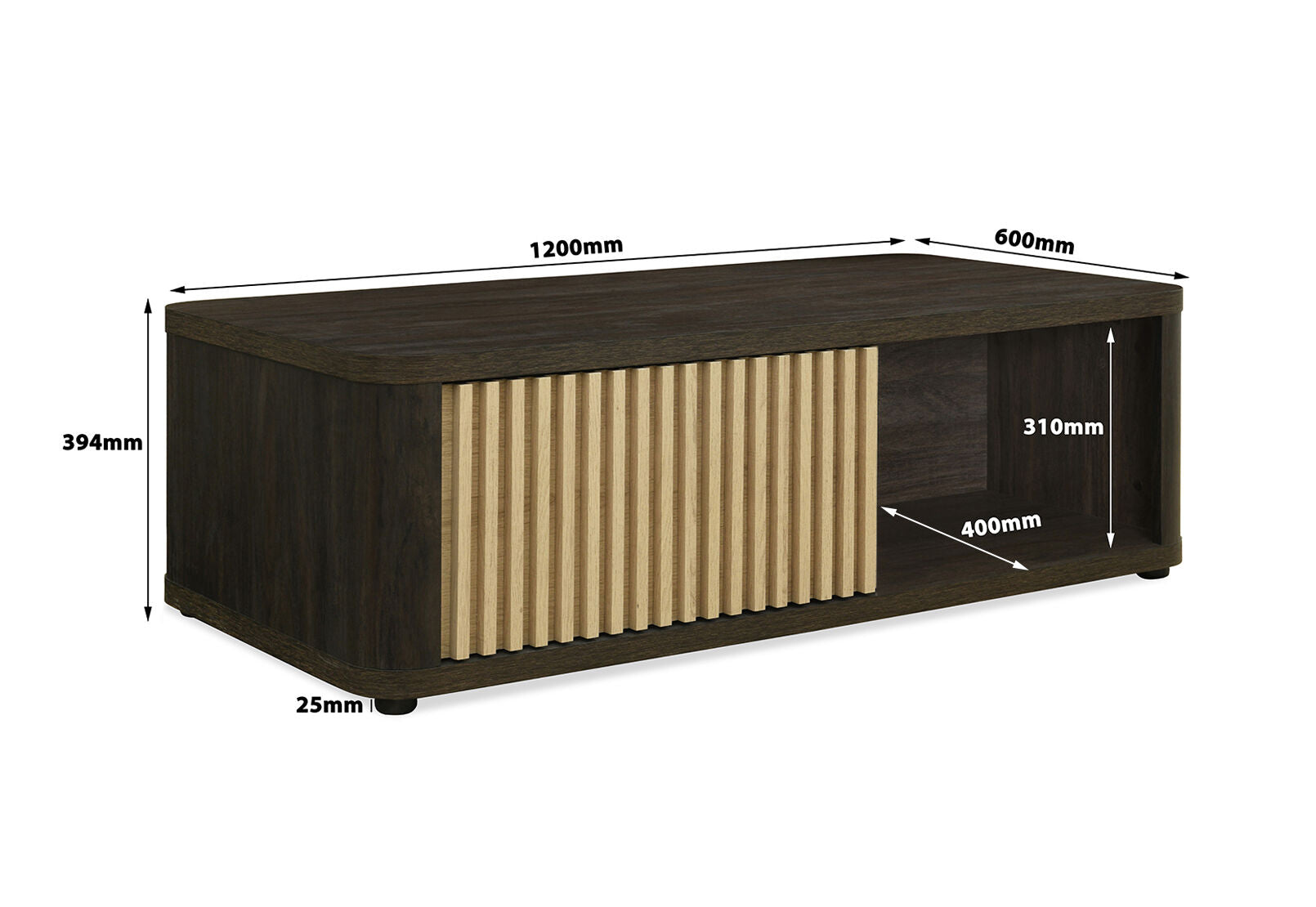 SAN FERNANDO COFFEE TABLE WALNUT/NATURAL