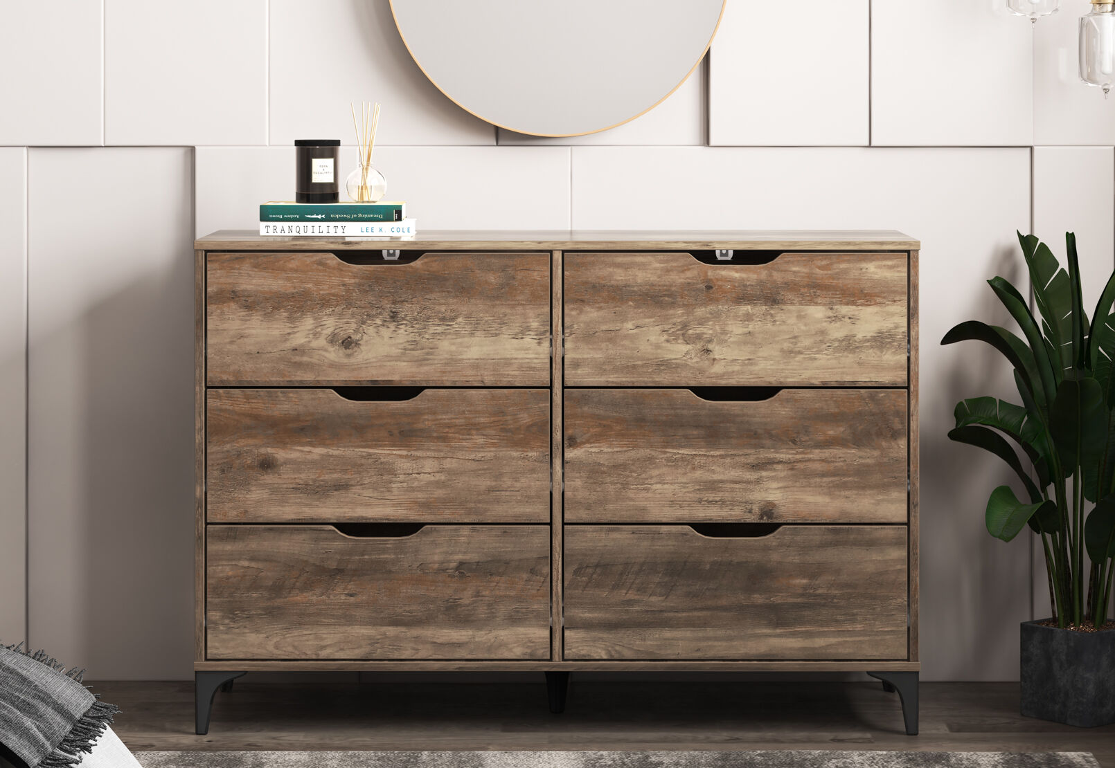WARE 6 DRAWER DRESSER WALNUT