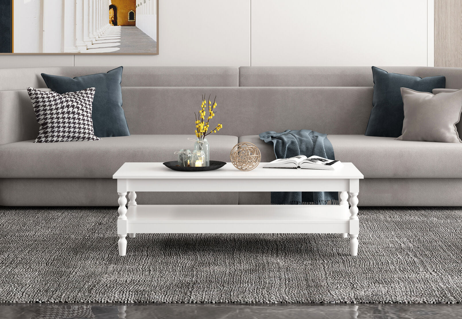 JAMESPORT 1200MM COFFEE TABLE WHITE