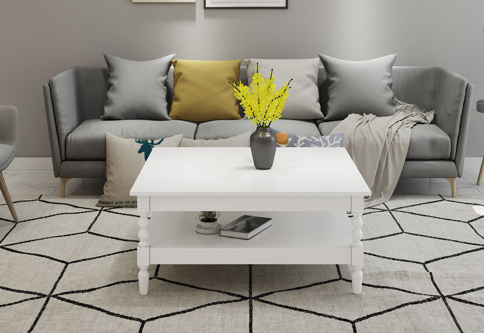 JAMESPORT 900MM COFFEE TABLE WHITE