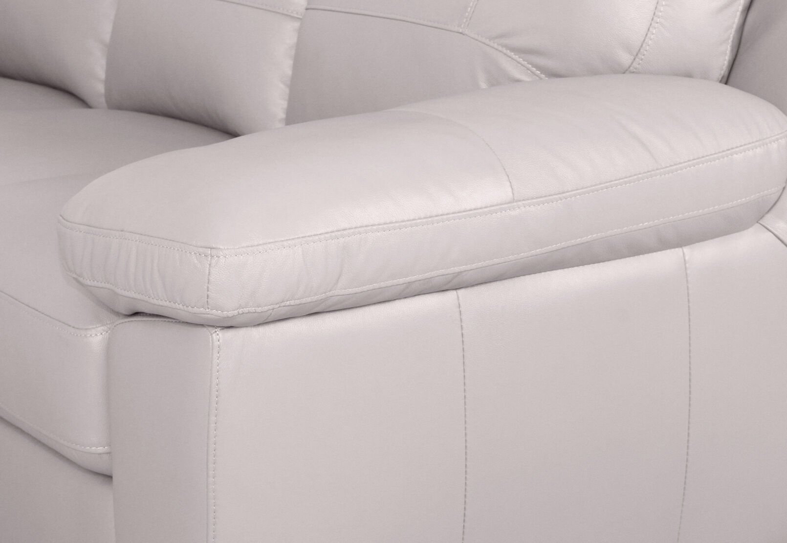 PERSEUS LEATHER 2 SEATER SOFA LIGHT GREY
