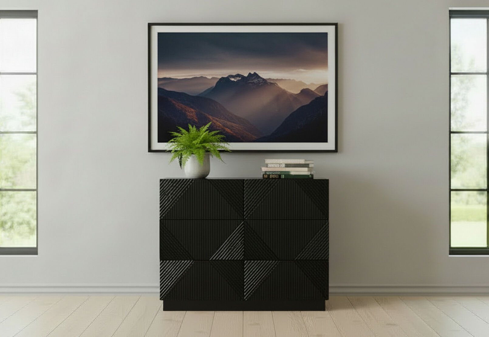 AGUILAR 6 DRAWER DRESSER BLACK