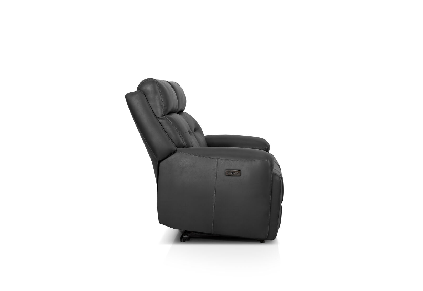HOLLYWOOD FABRIC 2 SEATER SOFA WITH ELECTRIC RECLINERS CHARCOAL
