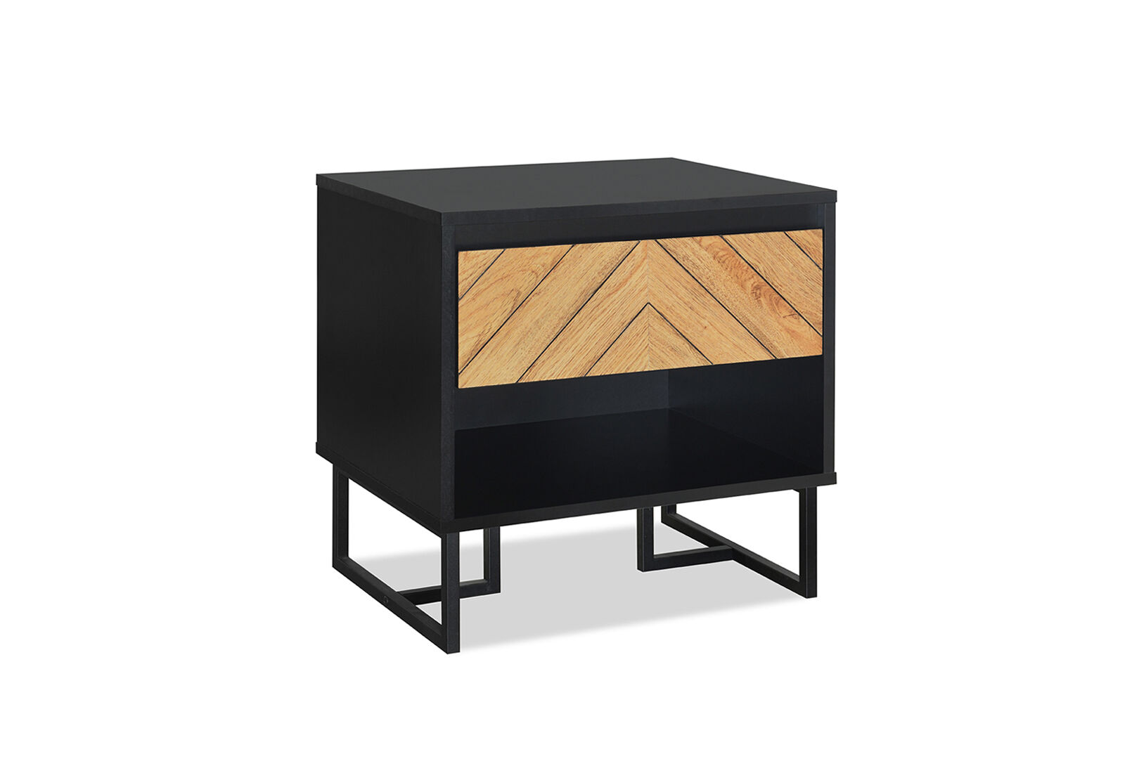 RUSH BEDSIDE BLACK/OAK