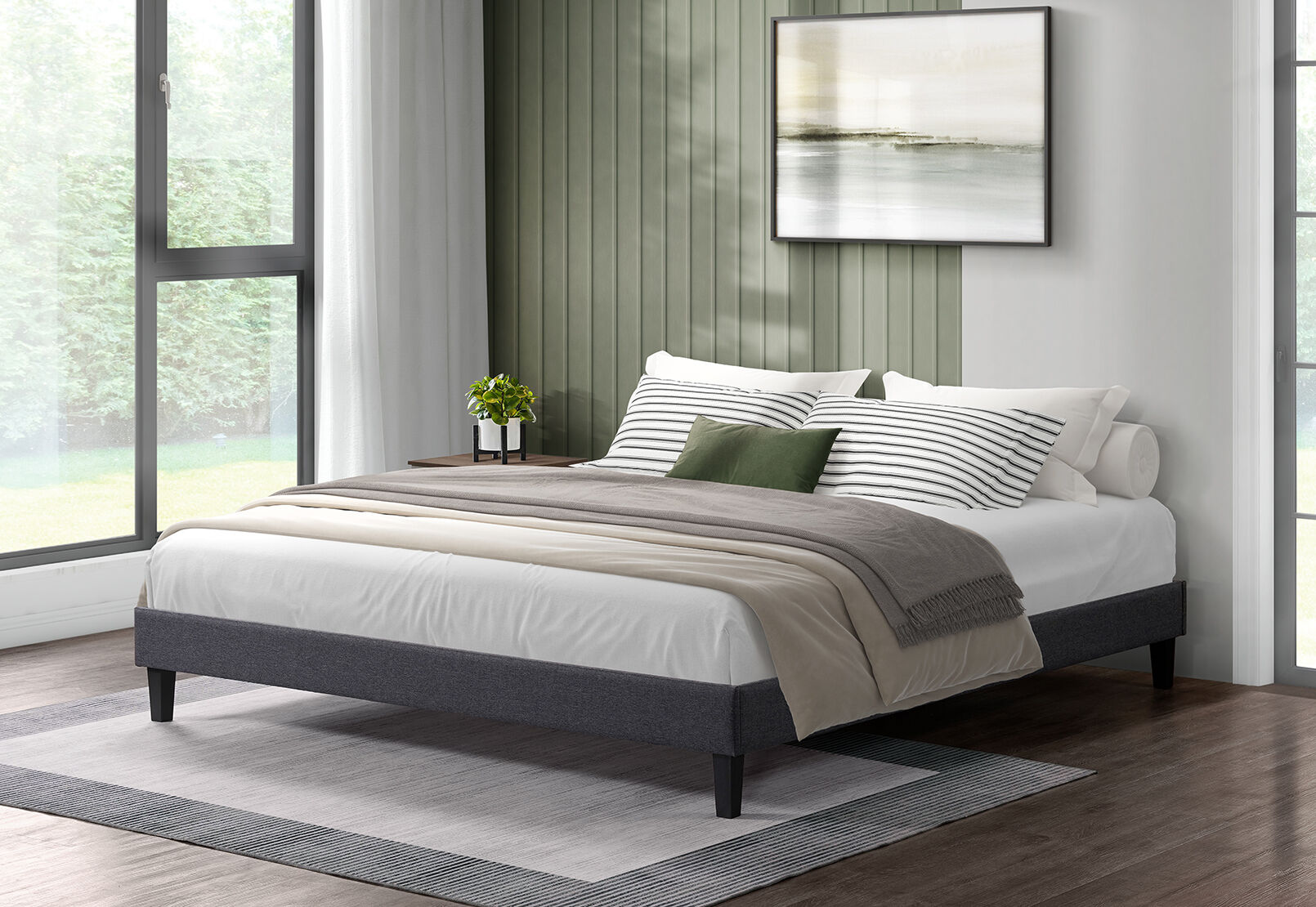 STEIN KING BED BASE DARK GREY