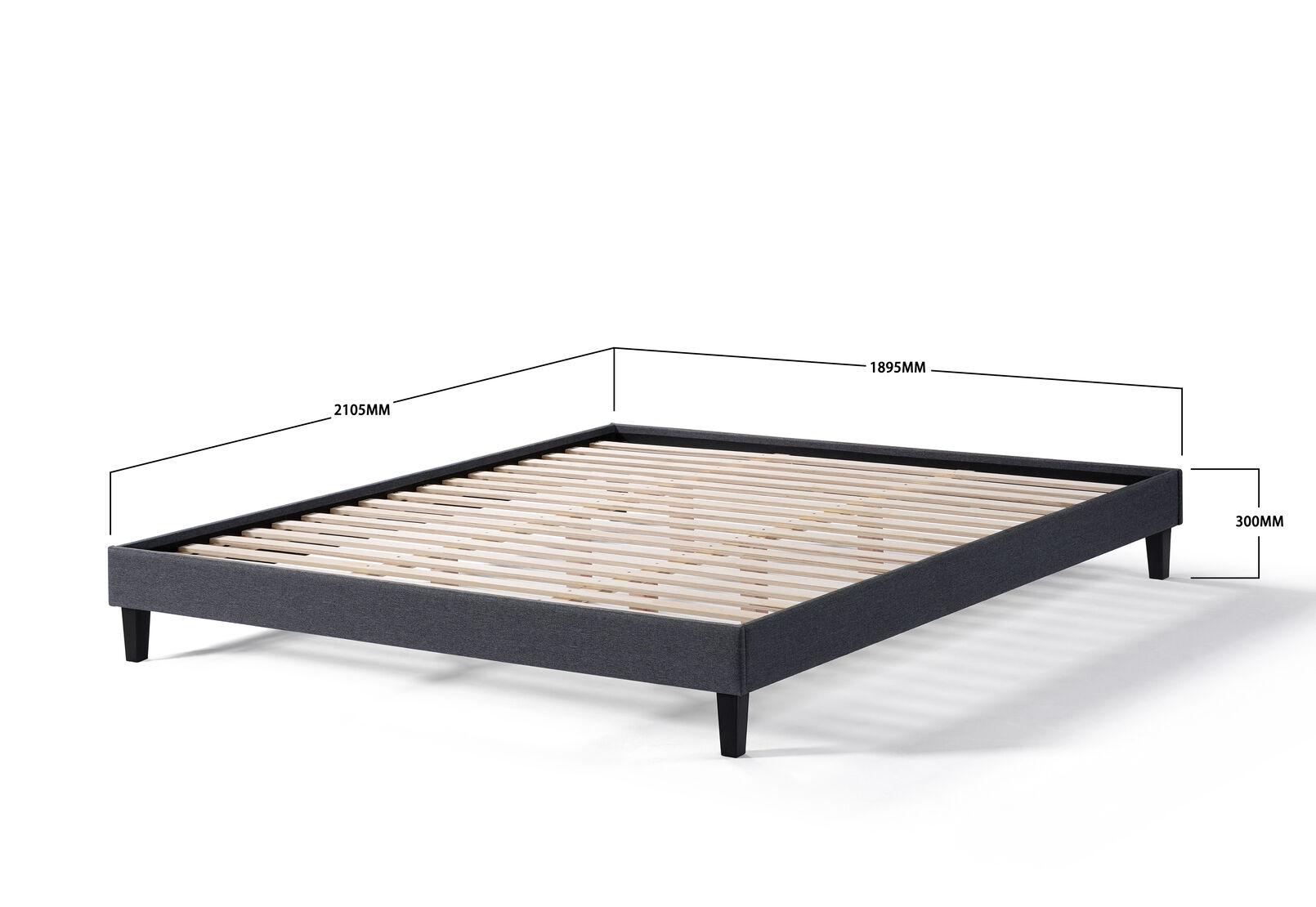 STEIN KING BED BASE DARK GREY