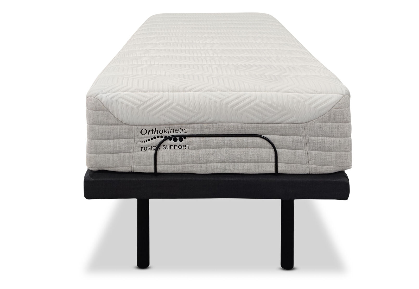 ORTHOKINETIC HYBRID FUSION FIRM LONG SINGLE MOTION BED PACKAGE GREY/WHITE