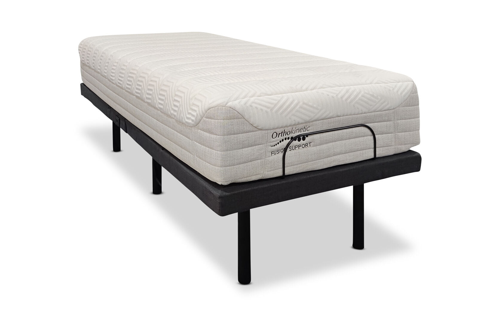 ORTHOKINETIC HYBRID FUSION FIRM LONG SINGLE MOTION BED PACKAGE GREY/WHITE