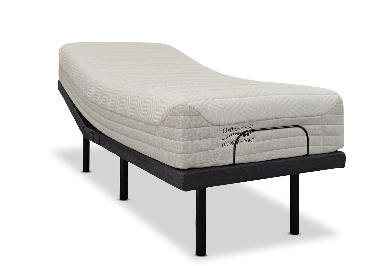 ORTHOKINETIC HYBRID FUSION FIRM LONG SINGLE MOTION BED PACKAGE GREY/WHITE