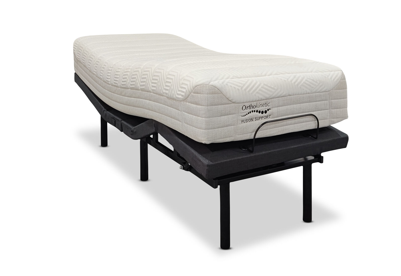 ORTHOKINETIC HYBRID FUSION FIRM LONG SINGLE MOTION BED PACKAGE GREY/WHITE