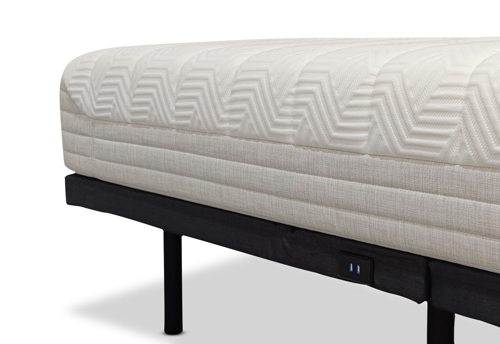 ORTHOKINETIC HYBRID FUSION PLUSH LONG SINGLE MOTION BED PACKAGE GREY/WHITE